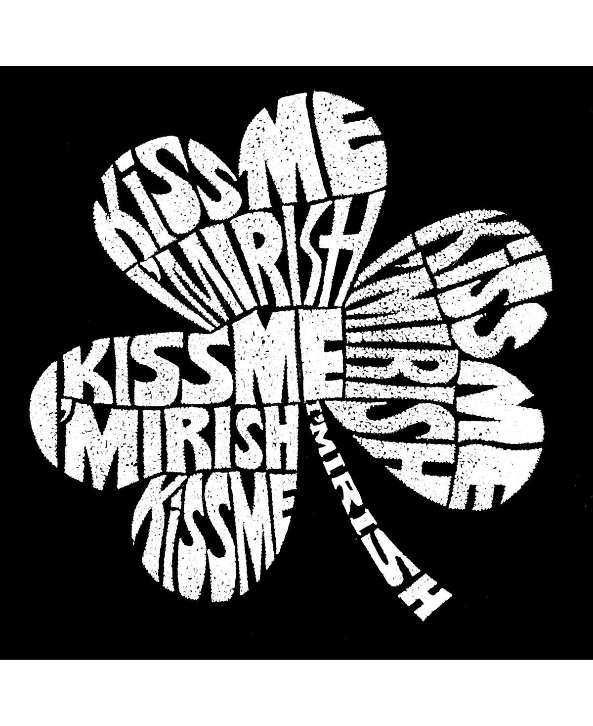 

Мужская футболка с надписью word art - kiss me i'm irish LA Pop Art, черный