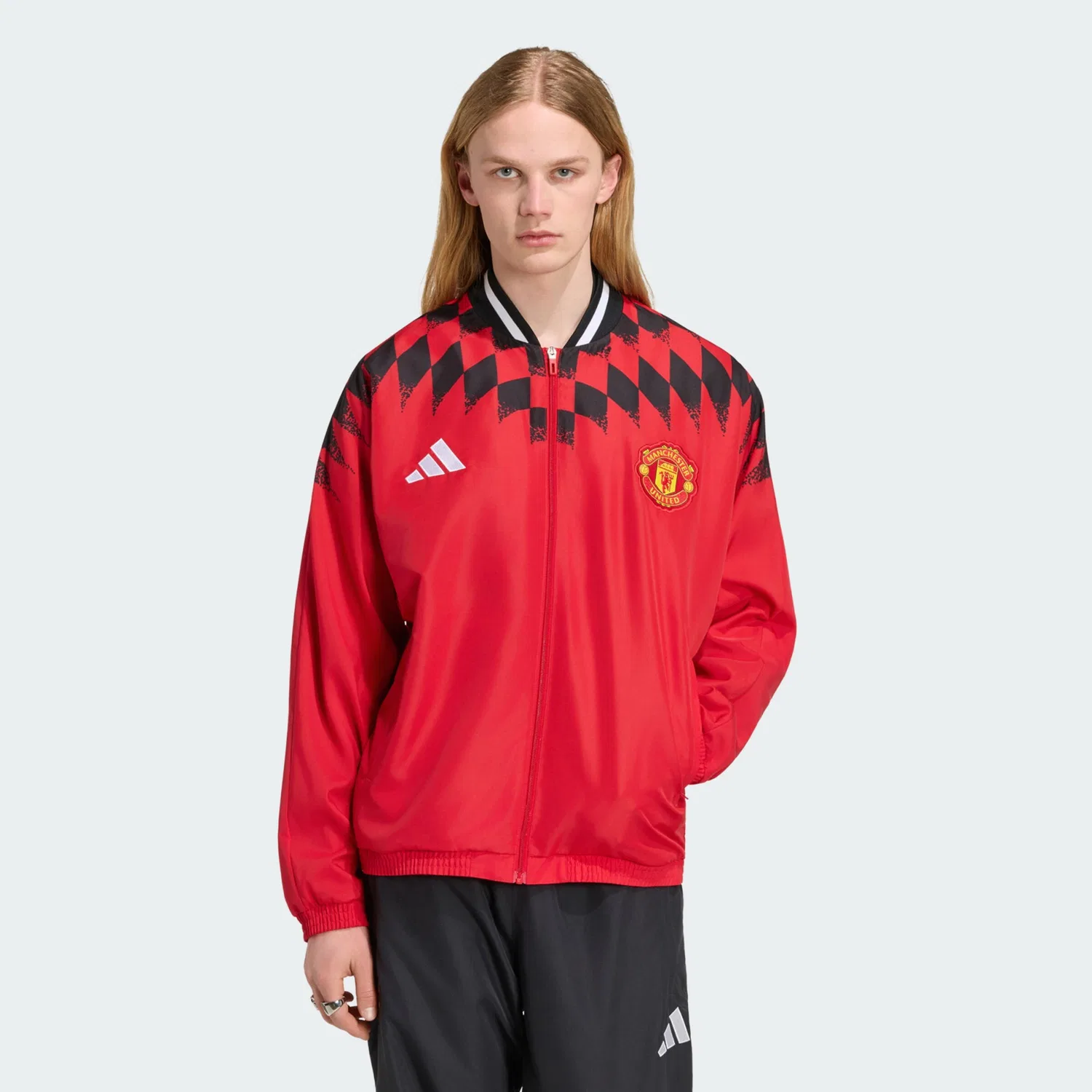 Тренировочная куртка Adidas Performance Manchester United Stadium красного цвета — фото 3