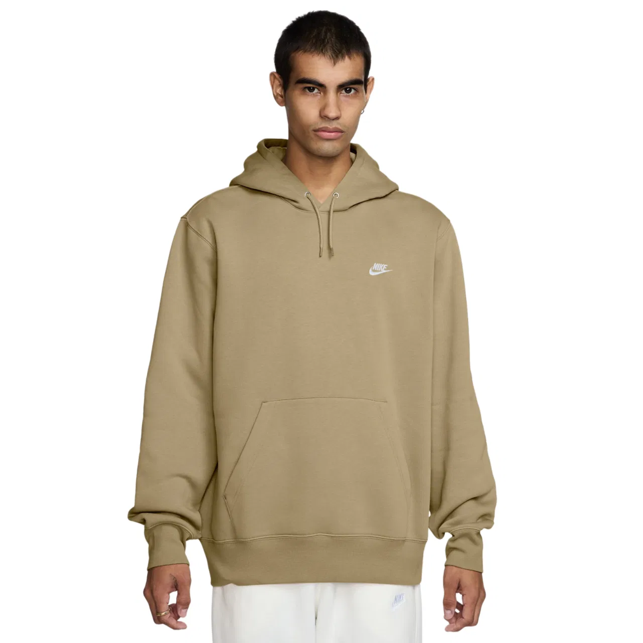 Мужское худи Nike Club Pullover, цвет Parachute Beige/White