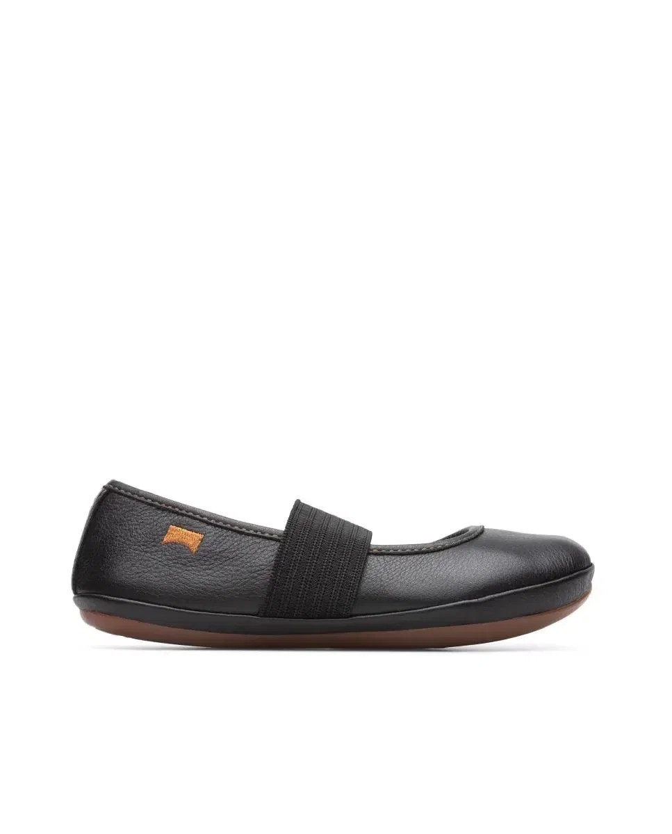 Балетки Camper для девочек с эластичной лентой, из натуральной кожи, Negro