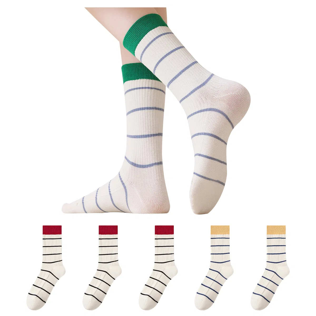Детские носки до колена с принтом 5 пар Ribbed Cuff MIIOW