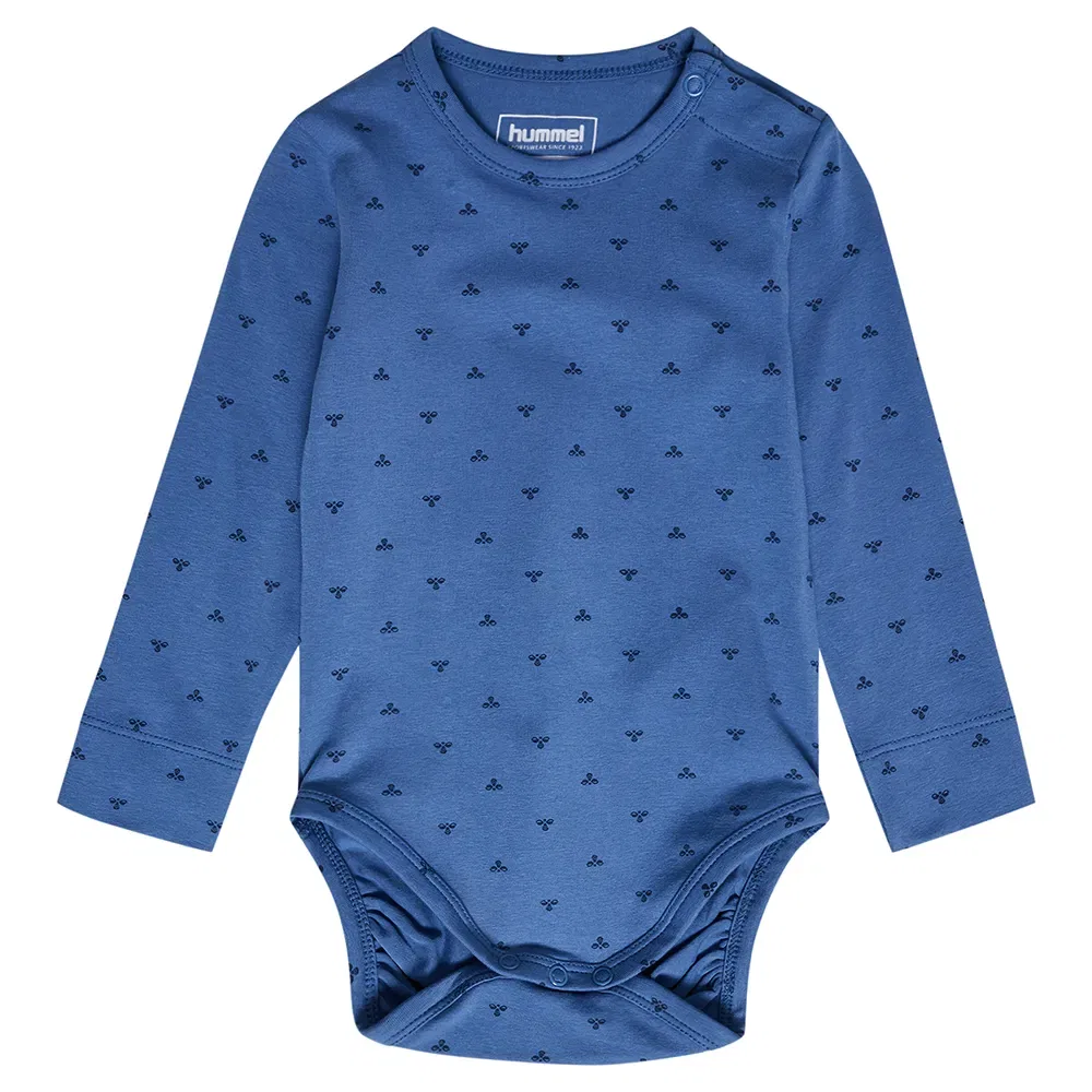 Боди с длинным рукавом Mini Bee AOP Hummel, синий