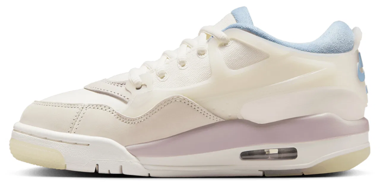 Детские кроссовки для девочек с амортизацией Max Air AJ 4 Remastered Jordan, Sail/Purple/Light Armory Blue — фото 2