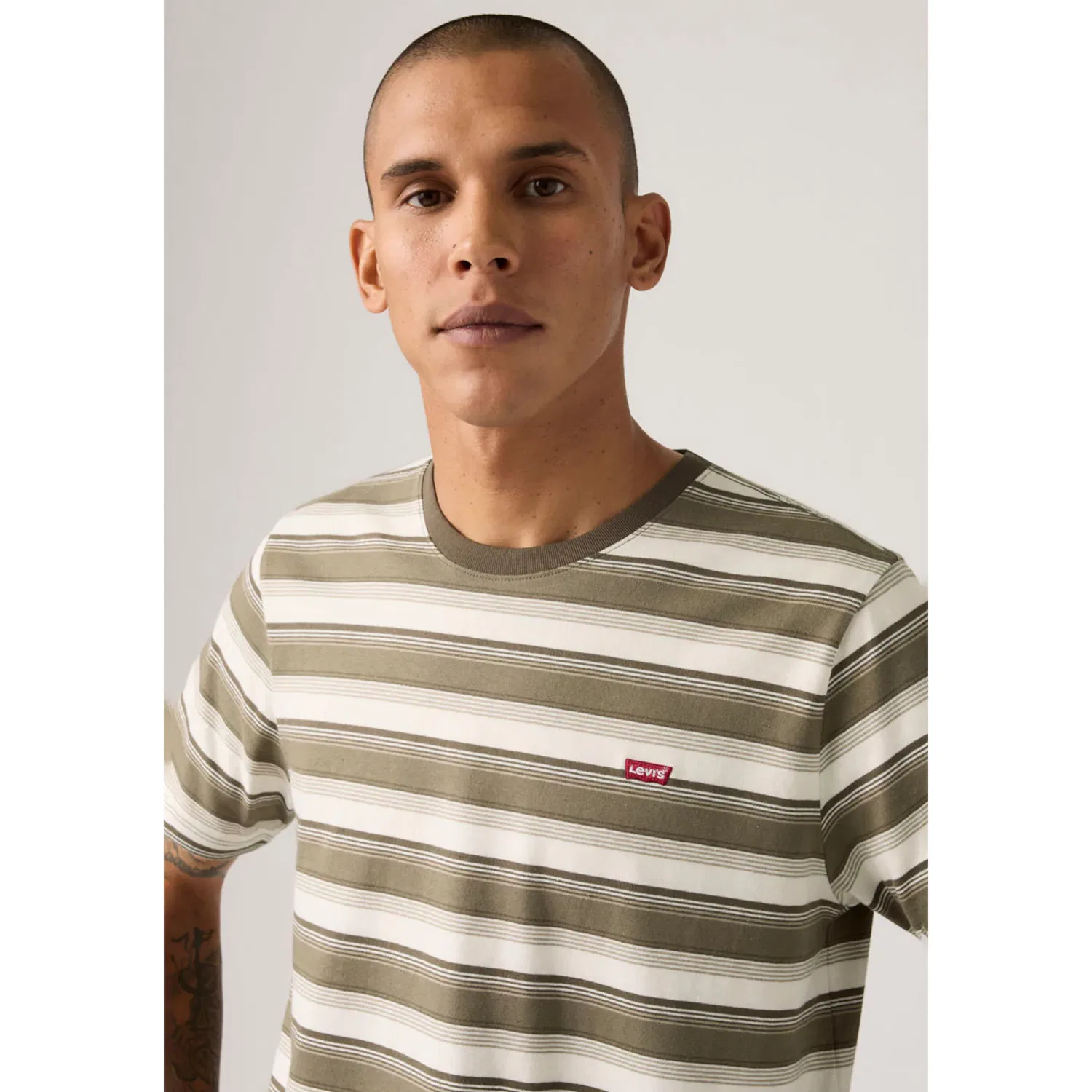Мужская футболка с полосками Levi's, Jen Stripe Maitake Brown — фото 4