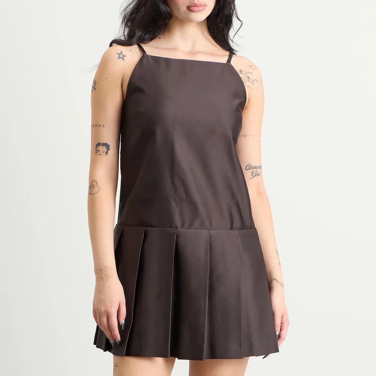Платье техническое Dary Duchesse Acne Studios, Dark Chocolate Brown — фото 2