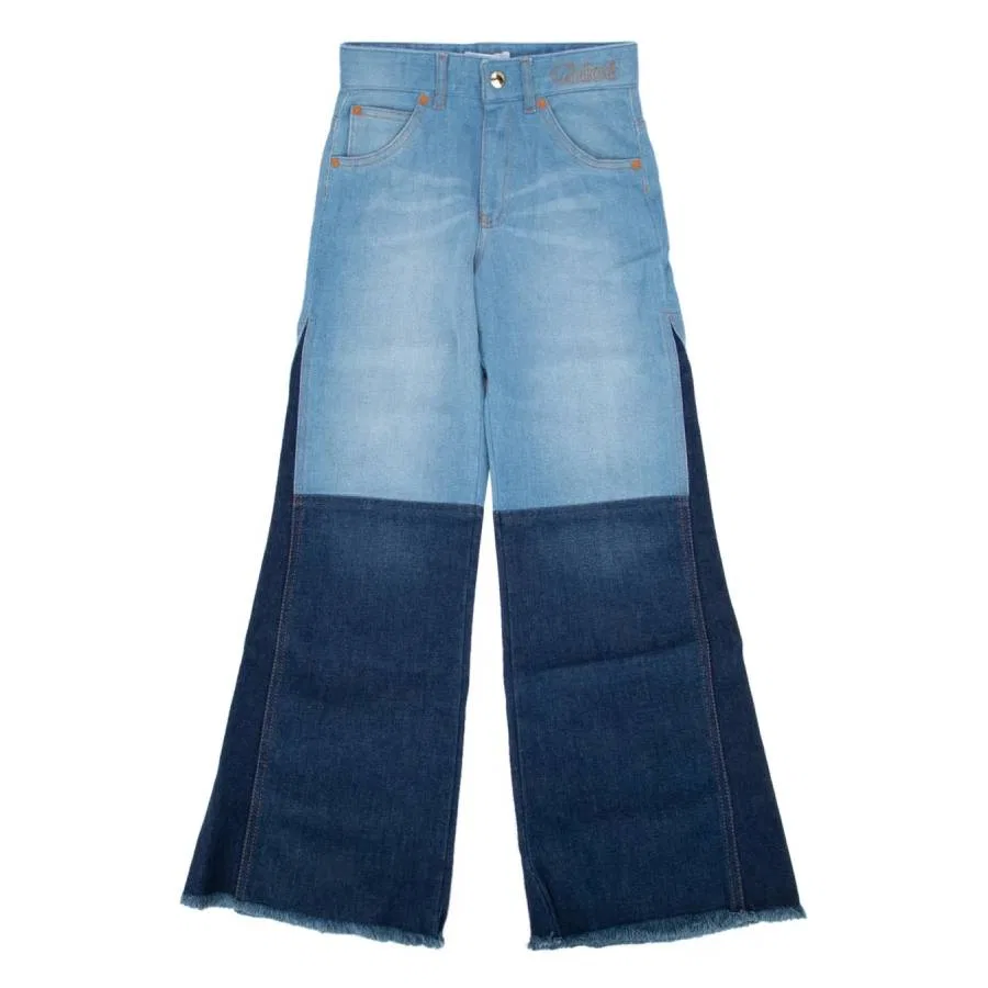 Джинсы с пэчворком Chloe Kids Patchwork Jeans Chloé, Denim Blue