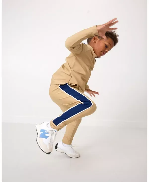 Детские спортивные брюки для мальчиков из полиэстера с эластаном Sideline Warm-Up Jogger Courtside Kids, Khaki — фото 3
