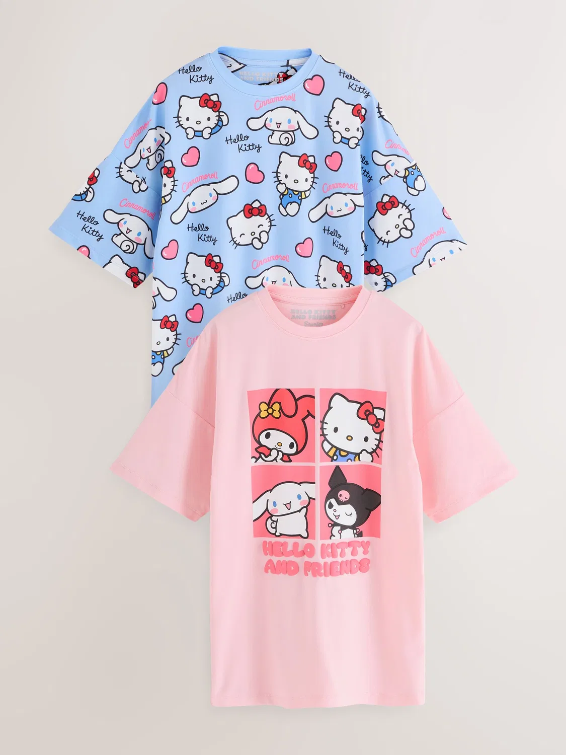 Ночная рубашка Hello Kitty 2 шт Next, розовый/голубой