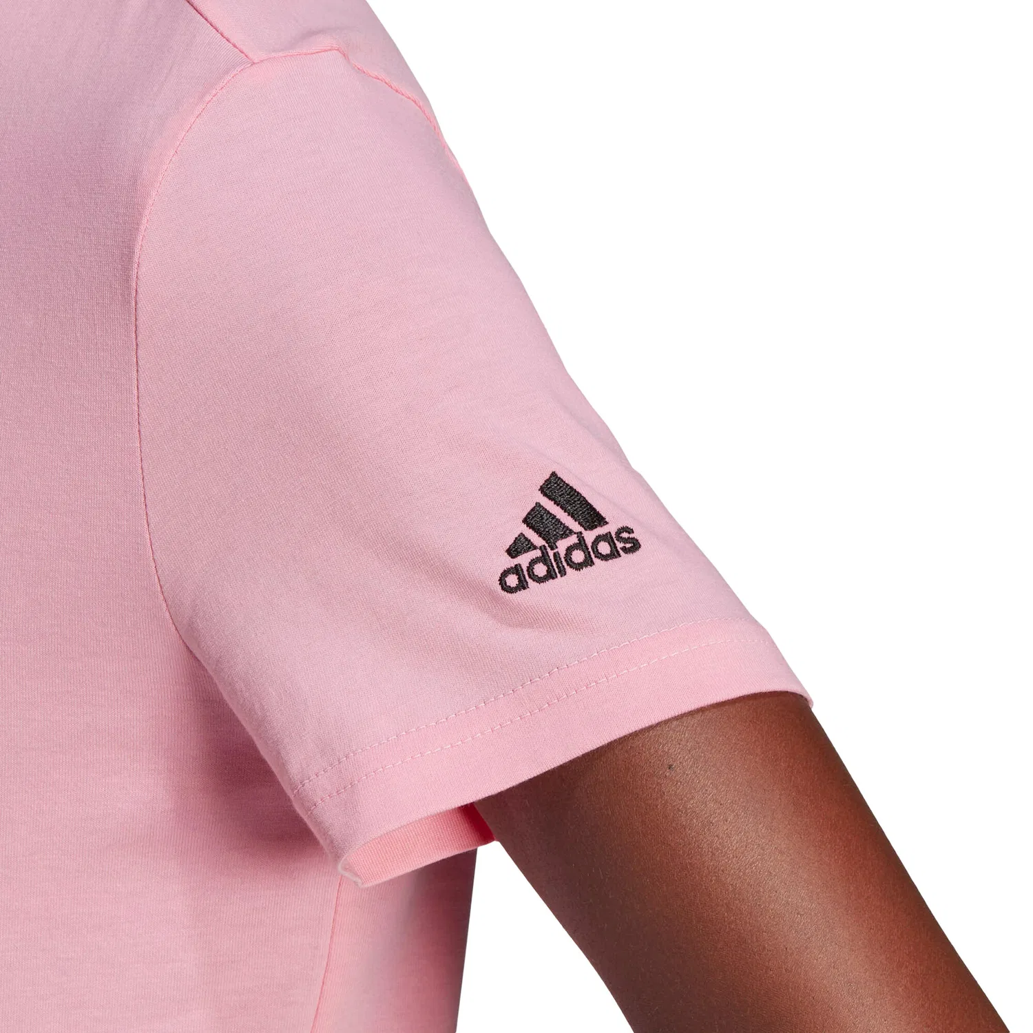 Женская хлопковая футболка Loungewear Essentials Slim Logo Adidas, Rosa — фото 4