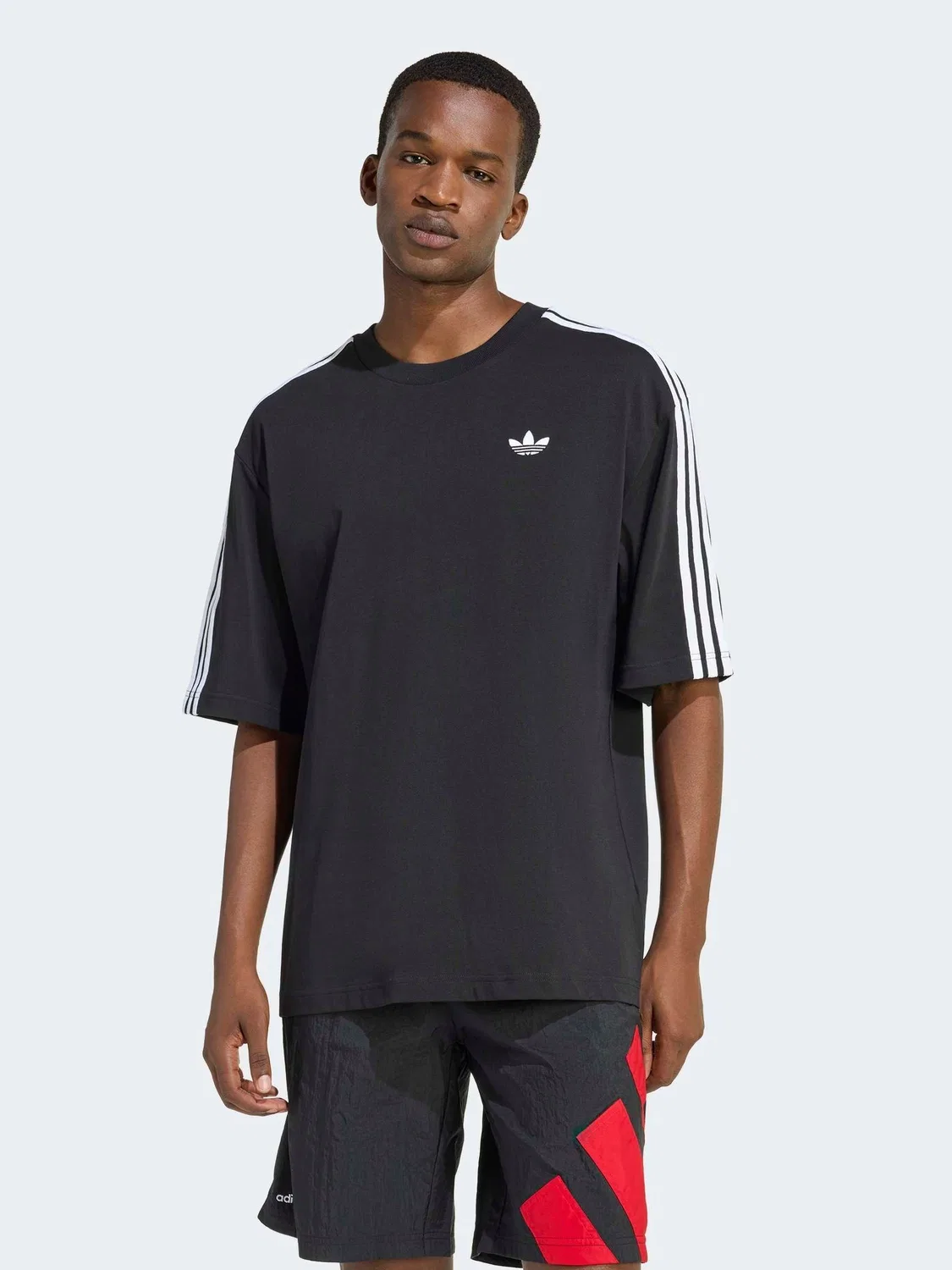 Футболка с принтом 3-Stripes, adidas Originals, черный