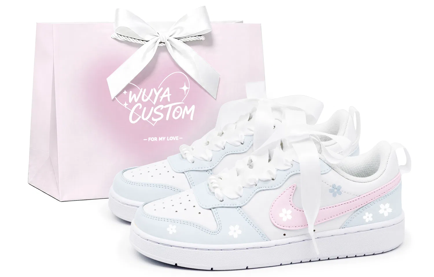 Детские кроссовки для скейтбординга с низким верхом Nike Court Borough Low 2, Pink/Blue