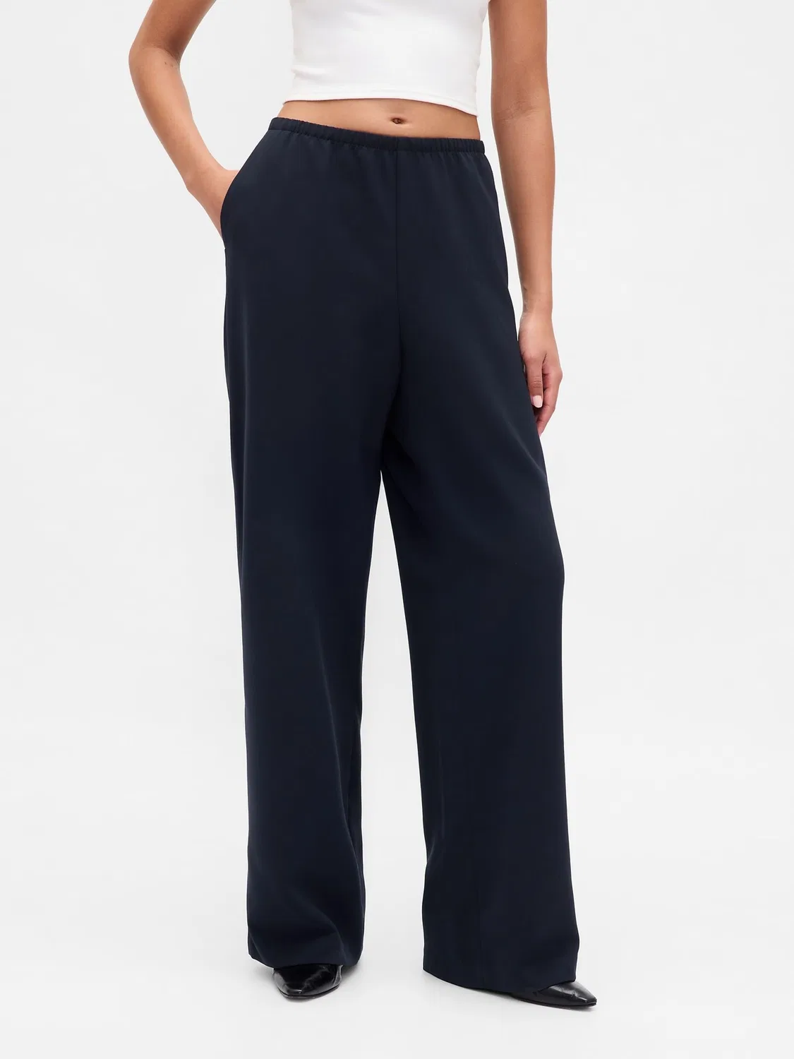 Брюки широкие Easy Wide-Leg Gap, темно-синий