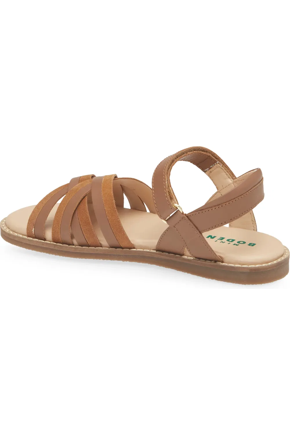 Детские сандалии с перекрестными ремешками Ankle Strap Sandal Boden, Tan — фото 2