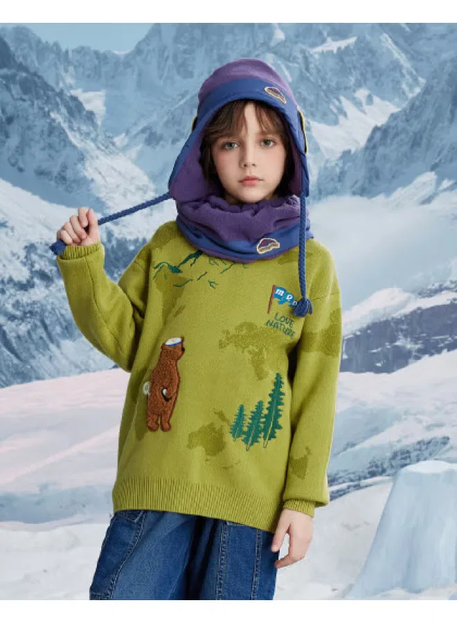 Свитшот с принтом Boys' spring and autumn outdoor camping outfit cartoon mock neck sweater Mqd