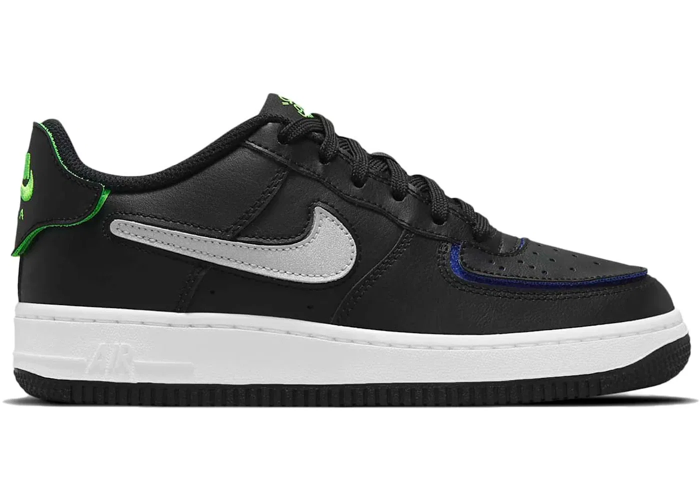 Детские кроссовки Lifestyle Nike Air Force 1/1 Low, Black/Lapis/Magic Ember/Metallic Silver