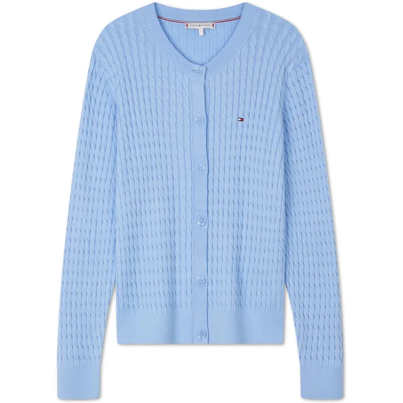 Женский кардиган крупной вязки с круглым вырезом Tommy Hilfiger, Gray P7D — фото 3