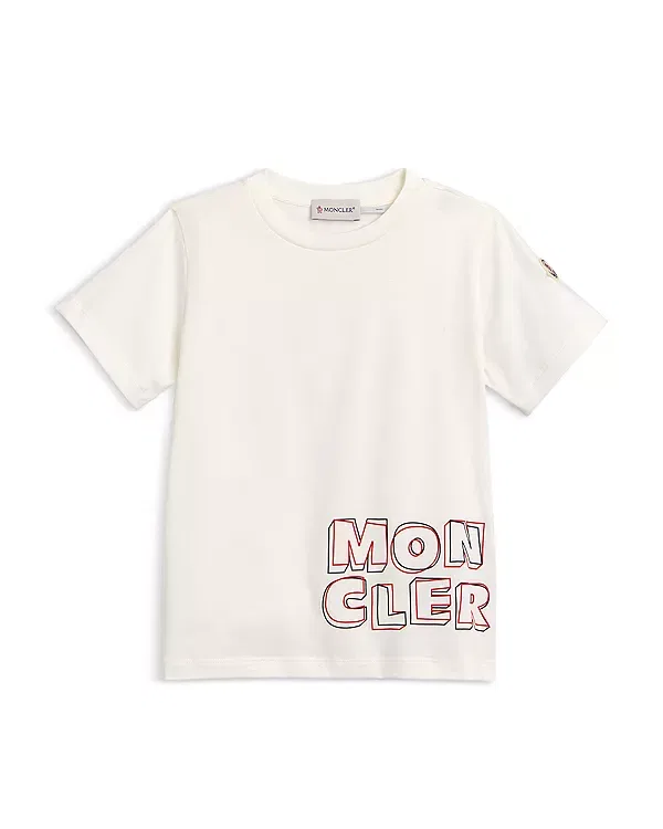 Детская футболка для мальчиков с принтом Logo Tee Moncler, Natural