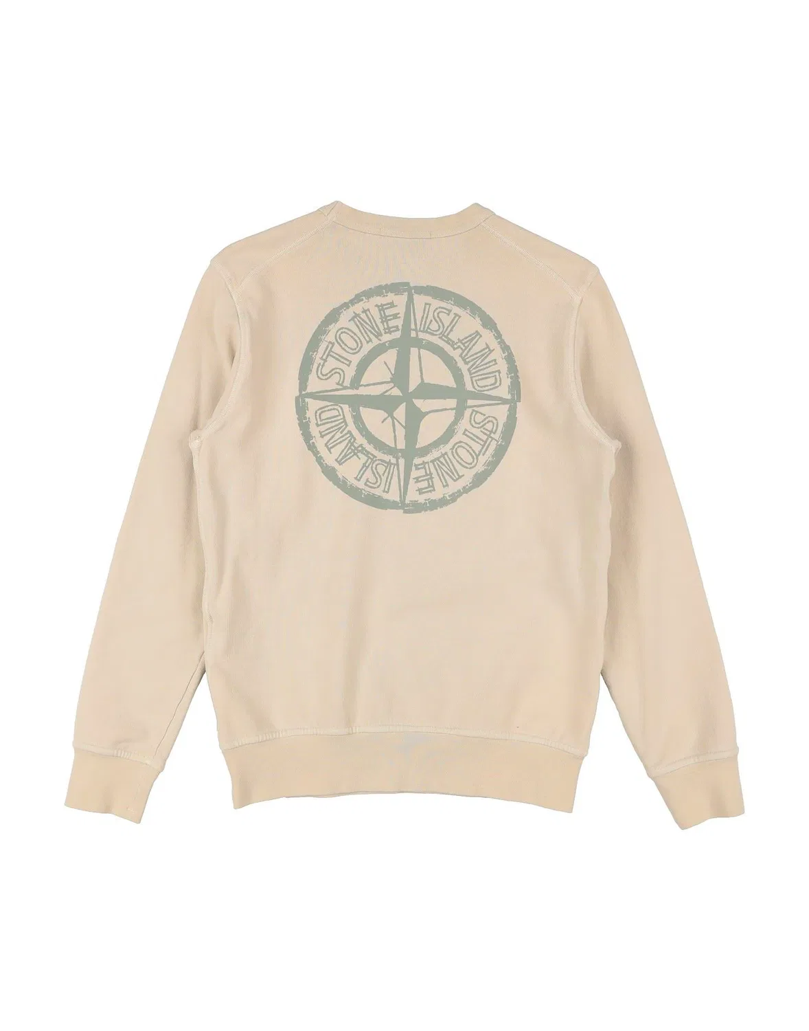 Детский свитшот для мальчиков с принтом Stone Island Junior, бежевый — фото 2