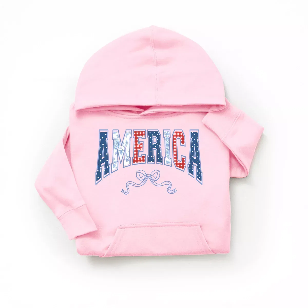 Детский худи с принтом Coquette America Arched The Juniper Shop, Pink — фото 2