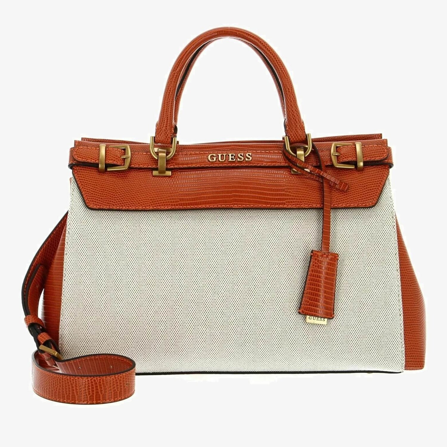 

Сумка Guess Sestri Luxury Satchel, оранжевый/бежевый