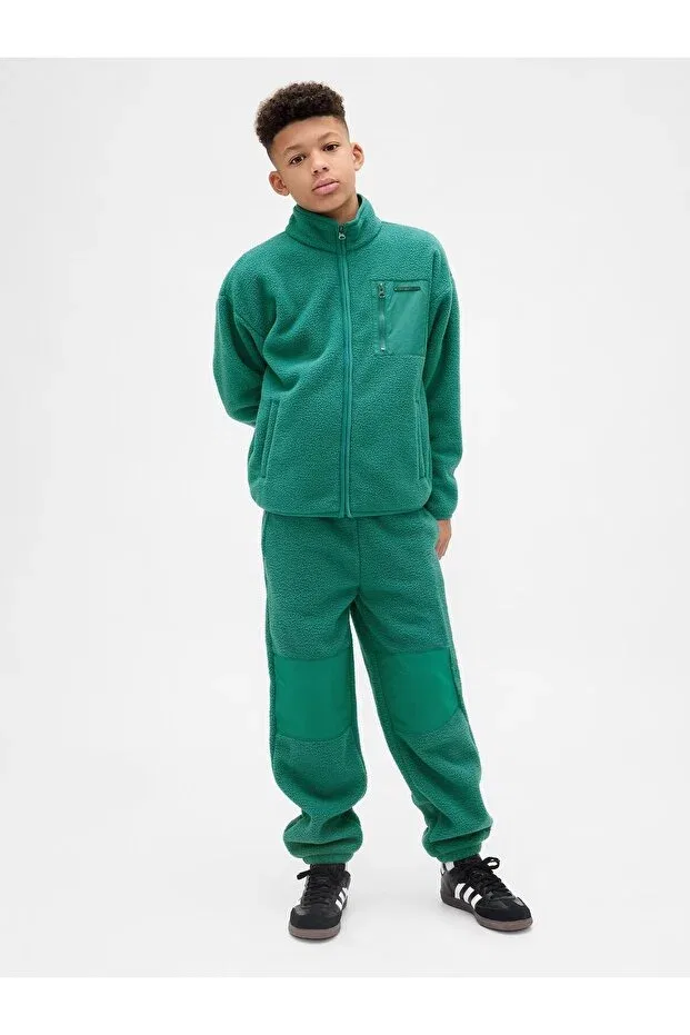 Детские спортивные штаны для мальчиков с начесом Gap, Green-001