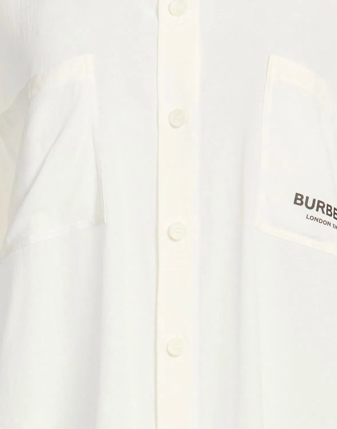 Женская рубашка из крепдешина с аппликациями Burberry, белый — фото 4