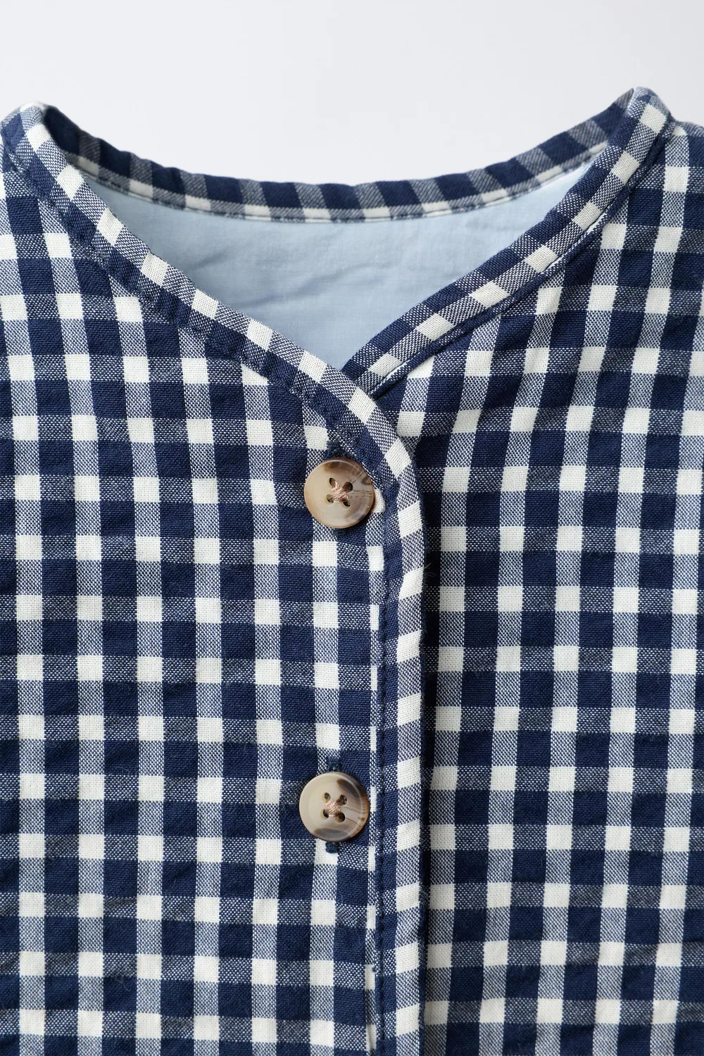 Пуховик в клетку ZARA, Navy blue — фото 3