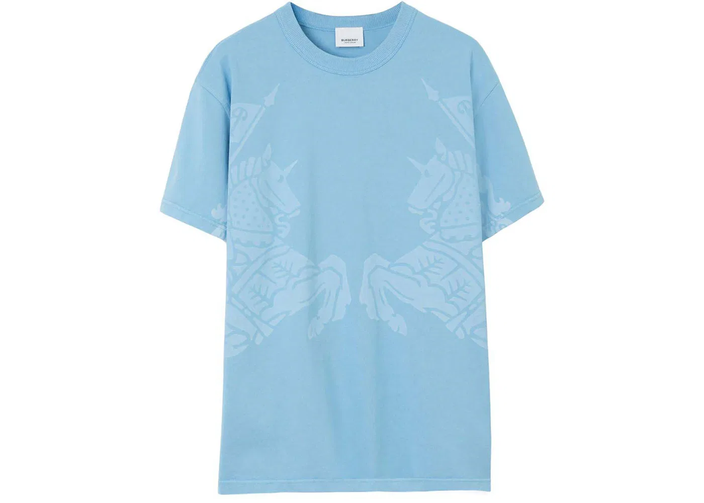 Женская футболка с принтом Equestrian Knight Burberry, Light Blue