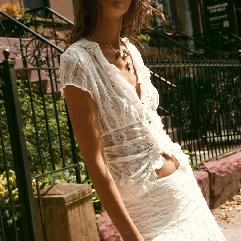 Женский тонкий свитер с v-образным вырезом Frosted White ZARA, Frosted White — фото 4