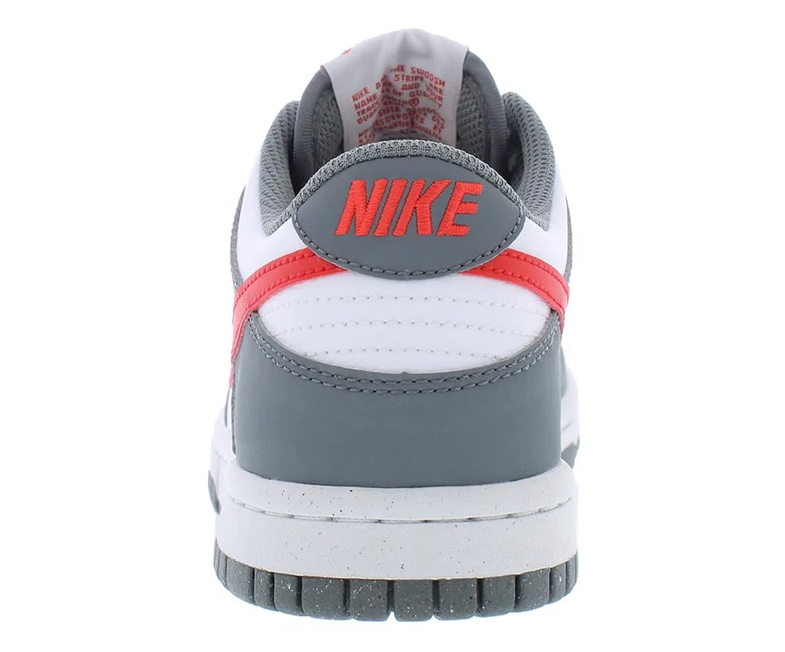 Детские кроссовки для мальчиков с принтом NIKE Dunk Low NIKE, Smoke Grey Light Crimson White — фото 4