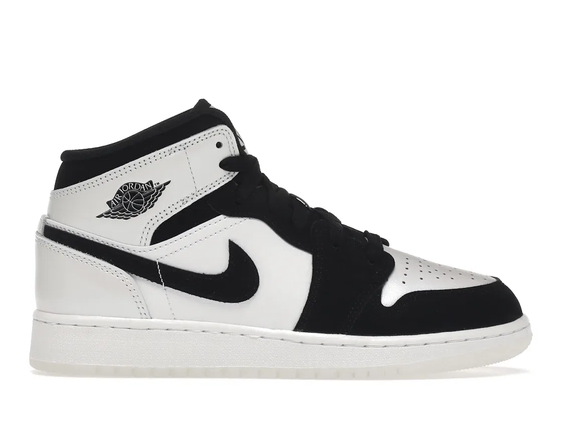 Детские кроссовки Lifestyle с принтом Diamond Shorts Jordan 1 Mid Jordan, White/Multi-Color/Black