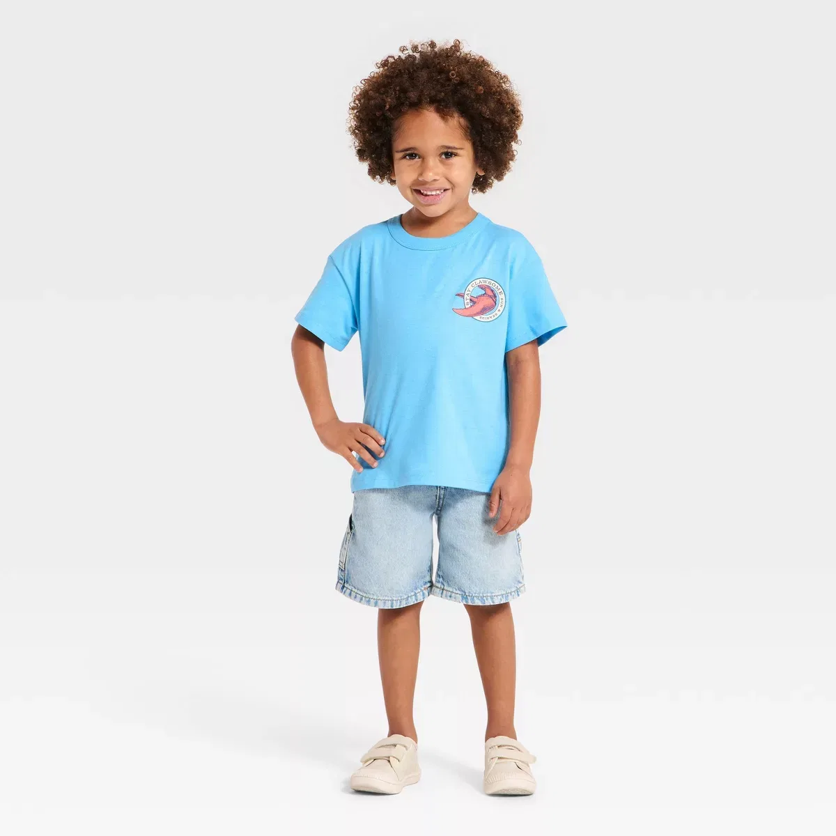 Детское футболка с принтом Oversized T-Shirt INFANT/TODDLER BOY, Blue — фото 4