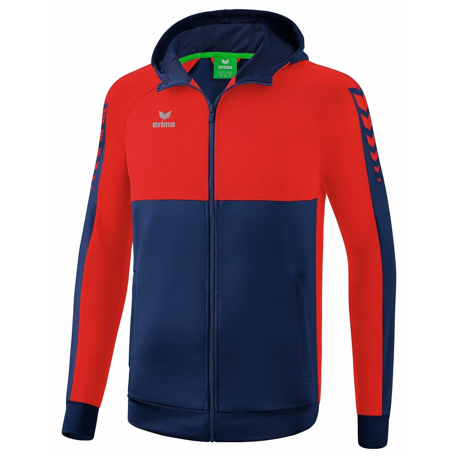 Детская тренировочная куртка с капюшоном Six Wings Erima, Blau Navyblau Rot — фото 4