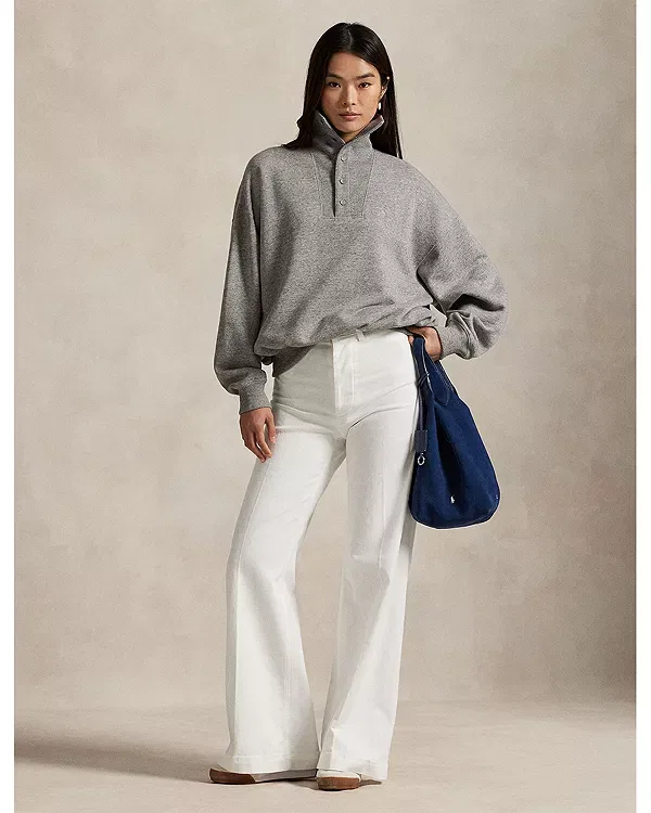 Женский свитшот с принтом Ralph Lauren, Grey Heather — фото 2