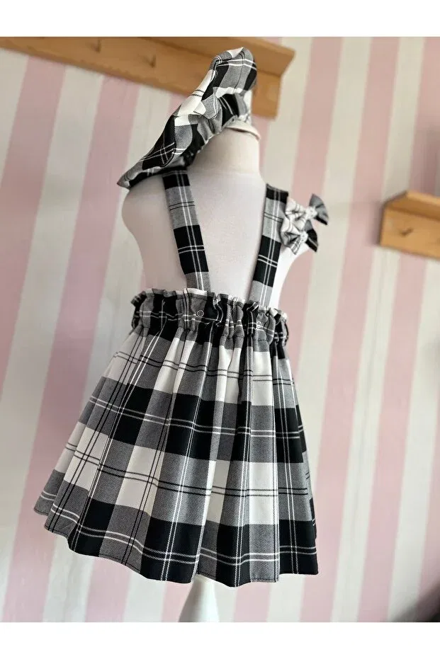 Детское платье-сарафан для девочек с принтом Eylülce Butik, Black — фото 4