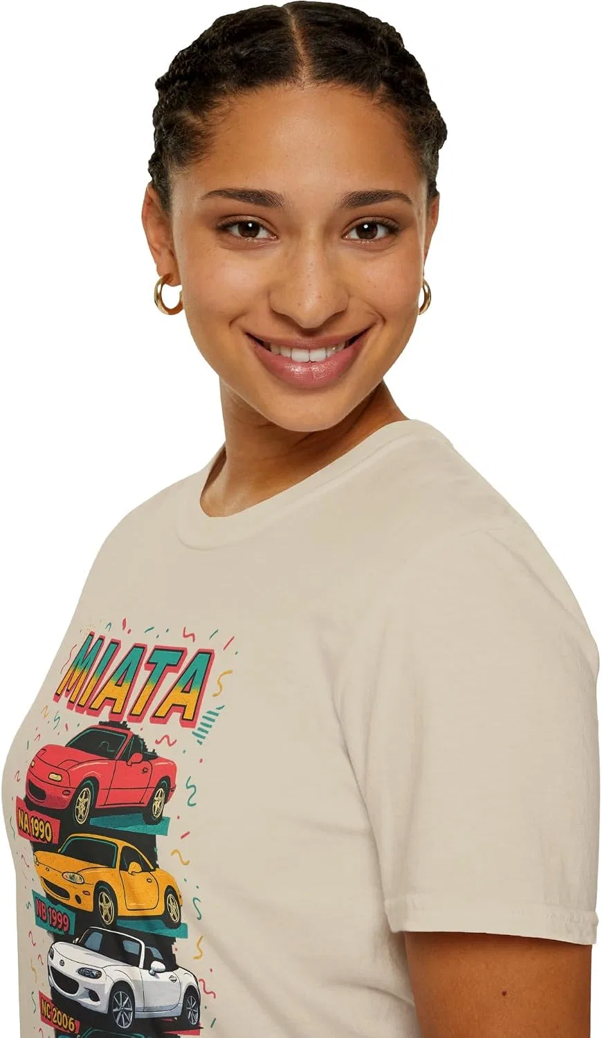 Футболка с принтом Miata Generations, Sand — фото 2
