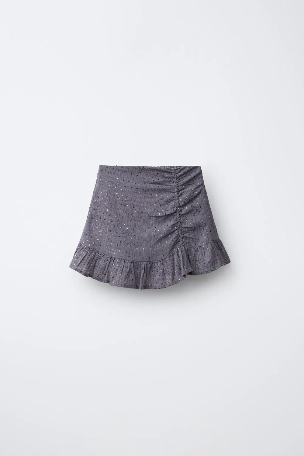 Драпированная юбка с пайетками ZARA, Anthracite Grey