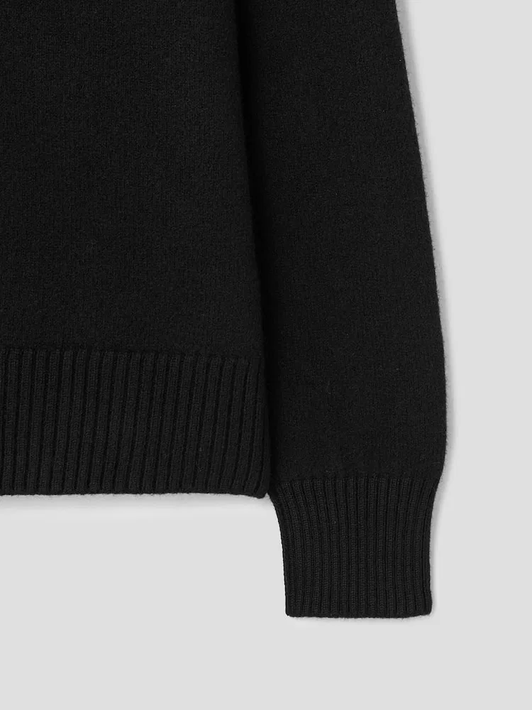 Кардиган с интарсией Adc Intarsia Felted Cardigan AMI PARIS, Black — фото 4