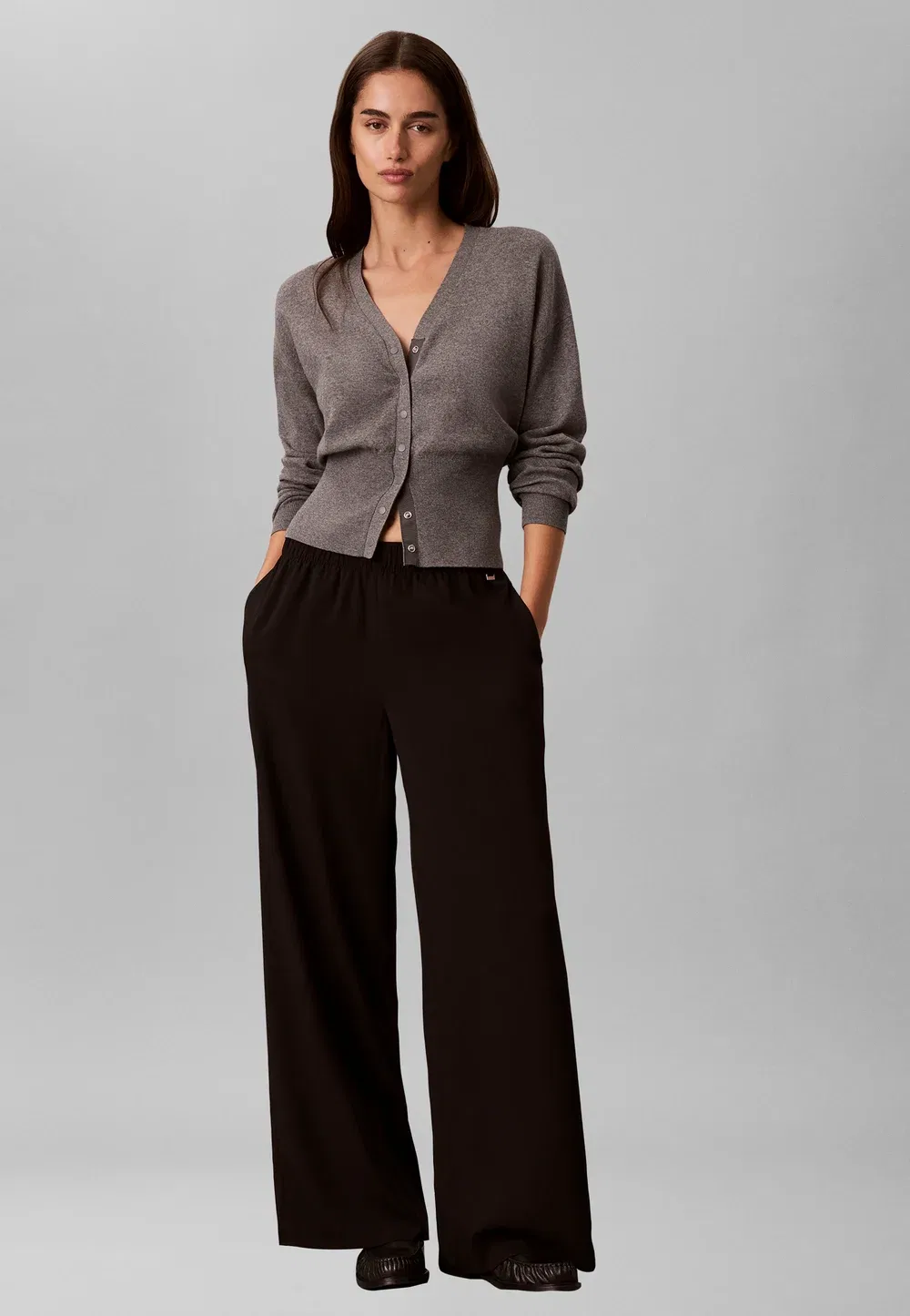 Брюки с широкими штанинами Calvin Klein, Black