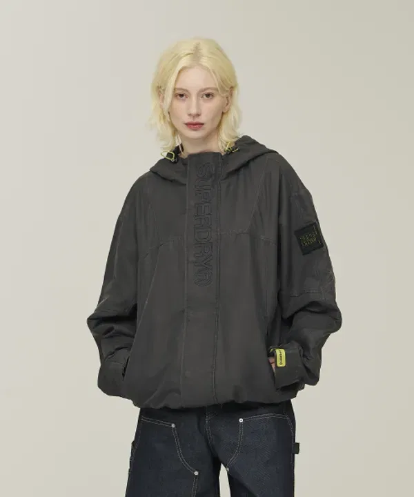 Ветрозащитная куртка Hood Signature Windbreaker, Superdry, charcoal