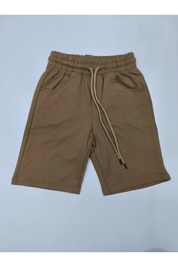 Детские шорты для девочек хлопковые Basics Generic Brands, Beige — фото 4