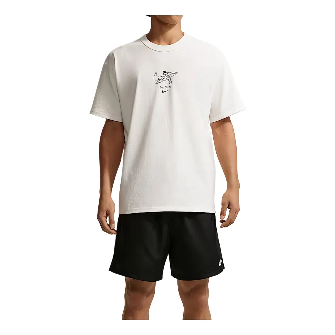 Мужская футболка Sportswear Comfortable Printed Relaxed Crew Neck T-Shirt 'White' Nike, белый