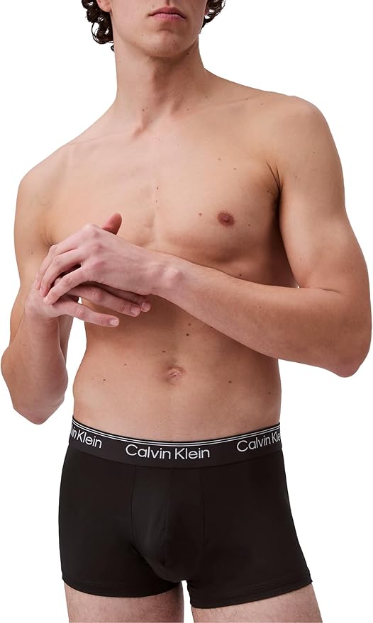 Комплект трусов Calvin Klein Underwear Microfiber Stretch, 3 предмета, черный/бежевый/серый — фото 4
