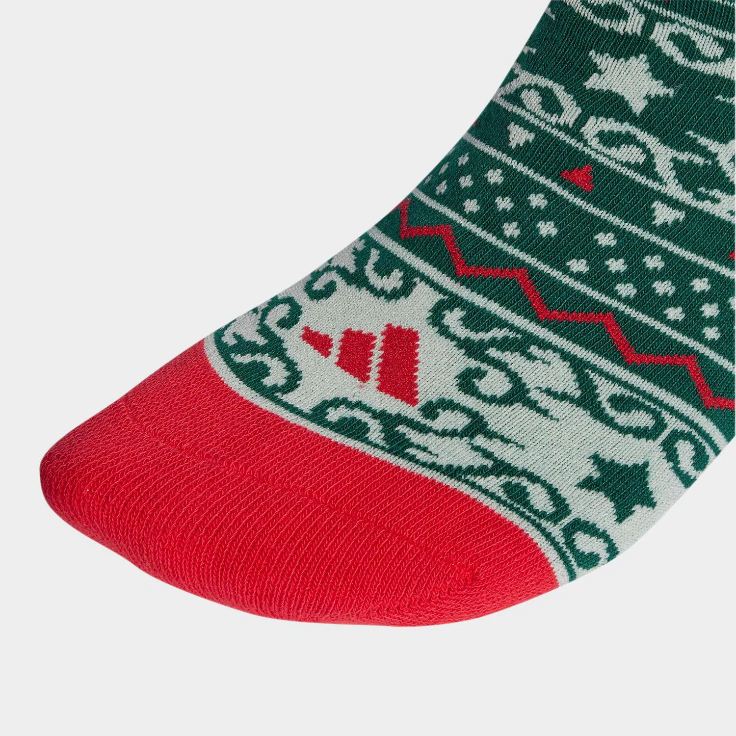 Женские носки с праздничным принтом Adidas Performance, Collegiate Green/Ivory/Pure Ruby — фото 3