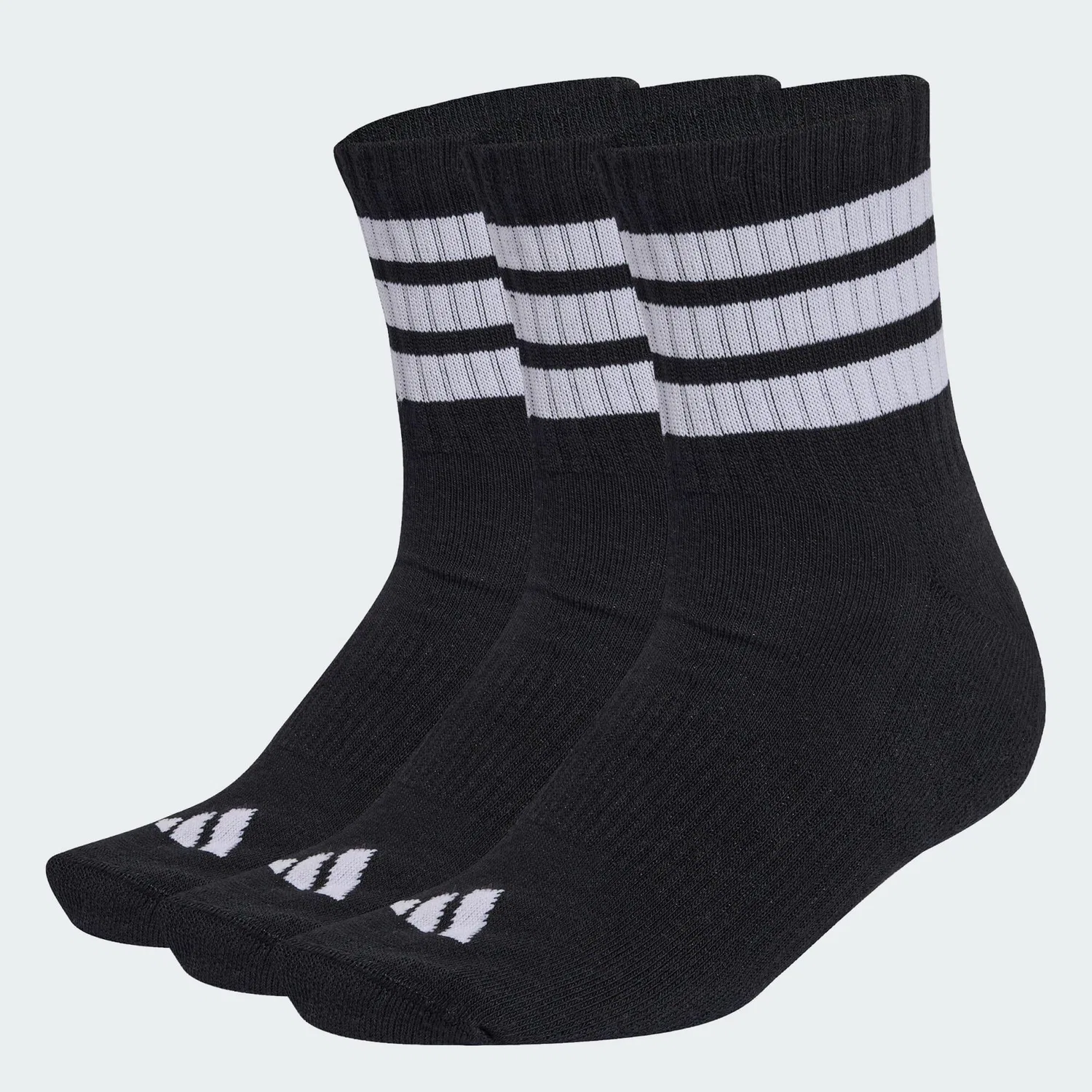 Мужские хлопковые носки с поддержкой свода стопы 3-Stripes Sportswear Adidas, Schwarz / Weiss — фото 4