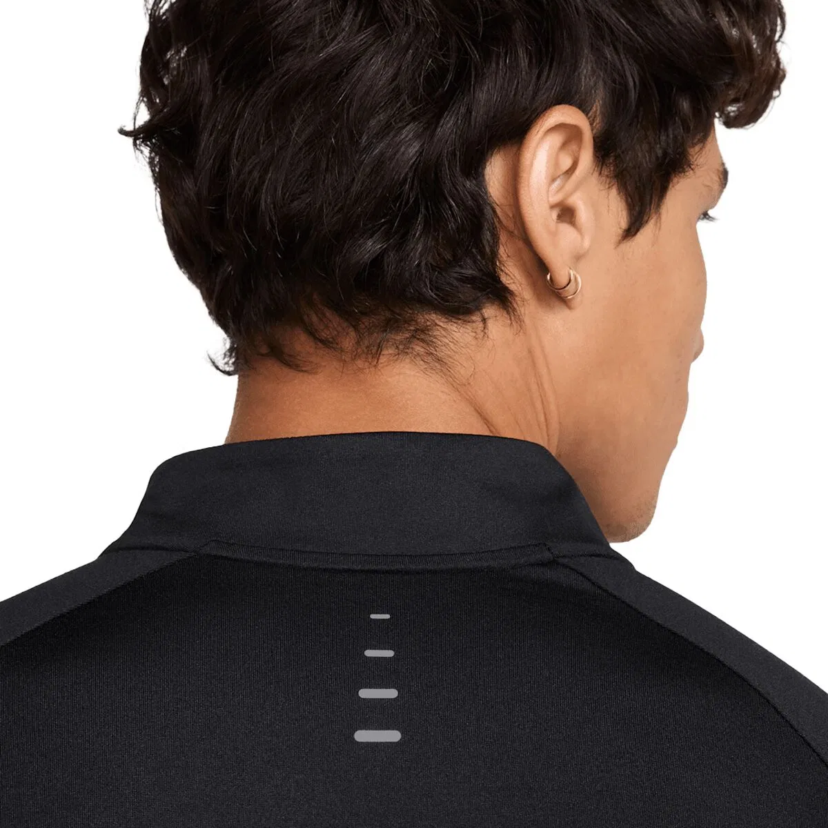 Мужская флисовая куртка с полузастежкой Nike Dri-FIT Stride, Black/Reflective Silv — фото 4
