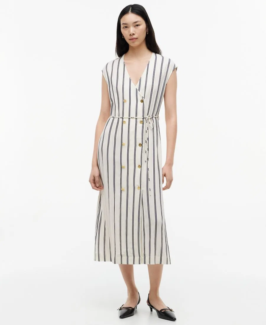 Платье-миди с nautical полоской и пуговицами спереди Tommy Hilfiger, Dune Calico Navy Stripe