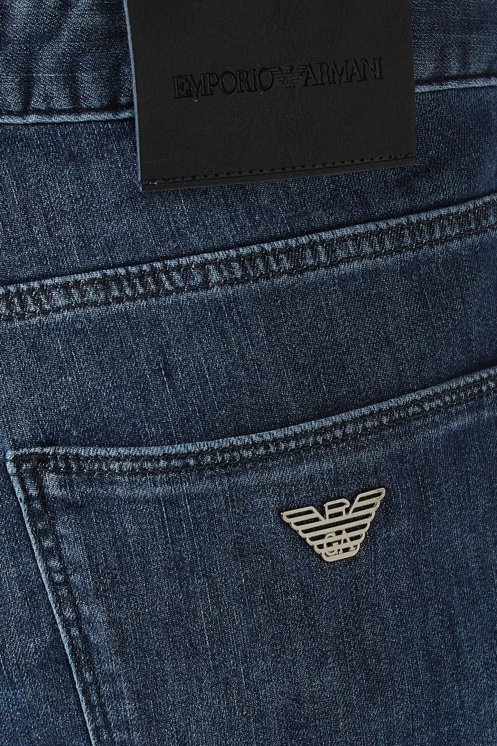 Джинсы слим-фит из деним-твила Emporio Armani — фото 4