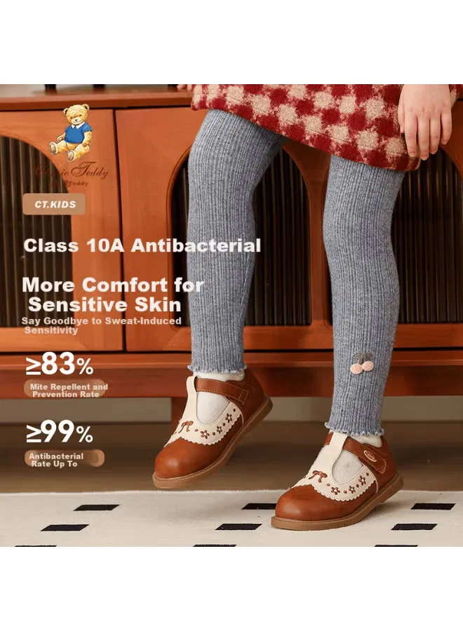 Леггинсы детские с принтом Classic Teddy, светло-серый