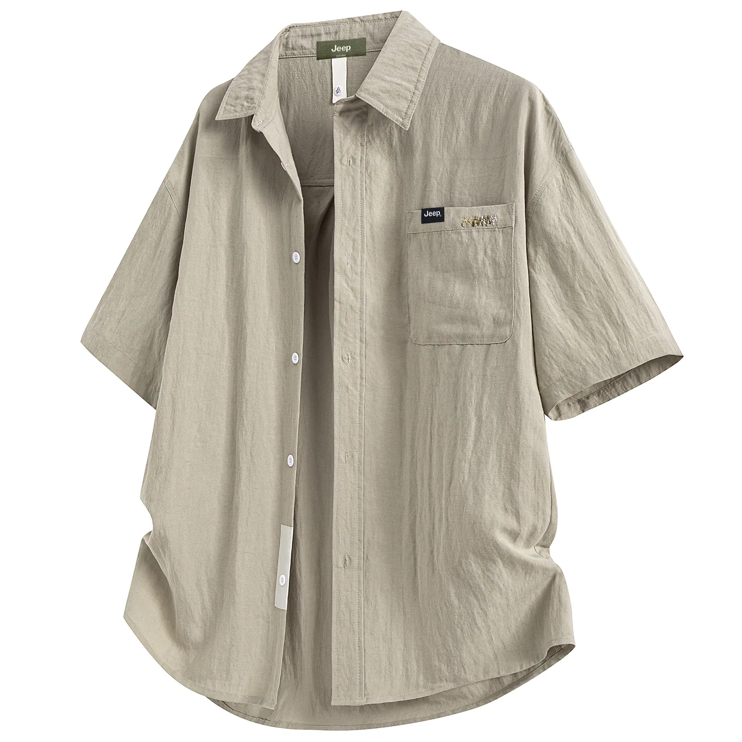 Детская рубашка с воротником, прямого кроя, Jeep, New Khaki